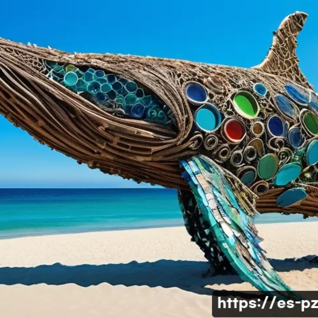 환경 보호를 위한 혁신적 미술 아이디어 - **Prompt 1: Majestic Ocean Guardian Sculpture Made from Recycled Materials**
Create a highly det...